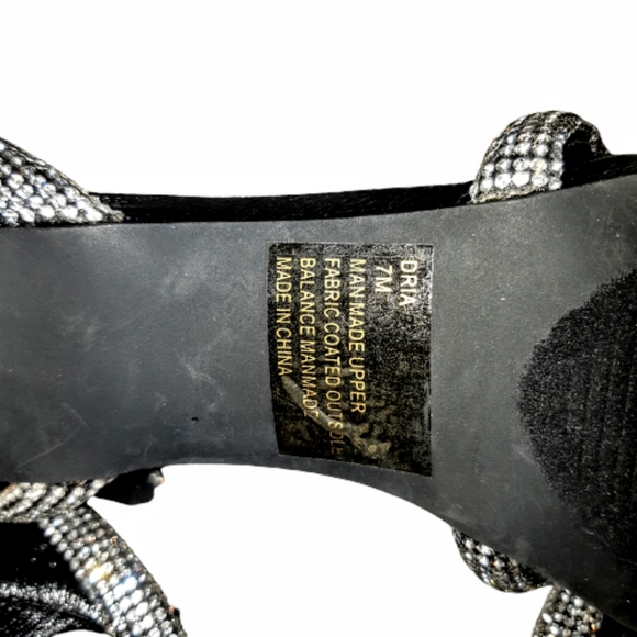 Lauren Lorraine Dria High Heel Party Pumps Sandal Crystal jewls Black Size 7 - Picture 6 of 8